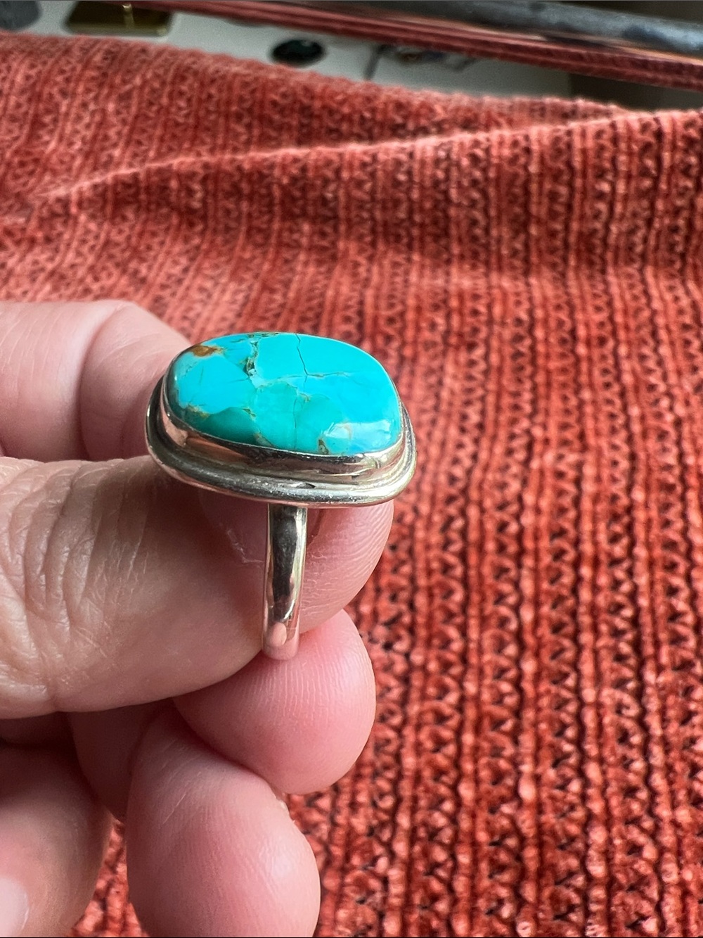 Sterling Silver Turquoise Statement Ring - Bright Turquoise